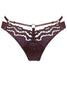 Dark purple plum Dala thong by Bordelle. Front view on white background.