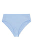 Light blue Ubud high waisted swim bottoms. Front view on white background.