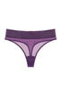 Else Bare sheer mesh thong in dark violet purple, shown on plain white background