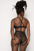 All Talk High Waist Panties from La Fille d'O in Black, back view, on model
