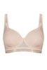 Opaak Chloe underwire spacer bra in light beige (bleached sand), front view shown flat on plain white background