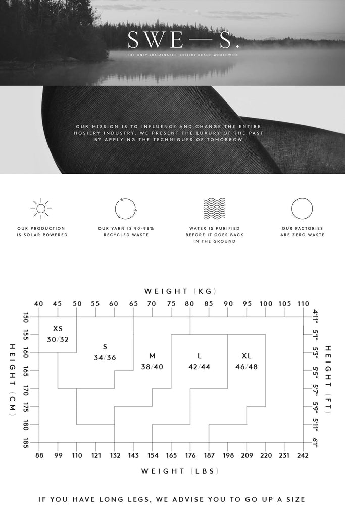 Swedish Stockings brand information and size chart