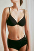 The Great Eros Lugano High Waist Brief in black, shown on model, front view